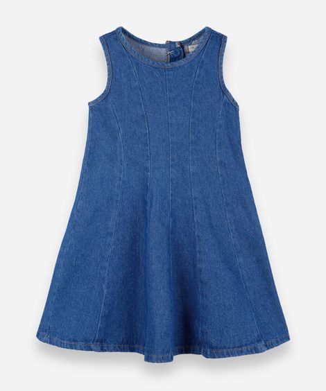 vestido infantil jeans azul