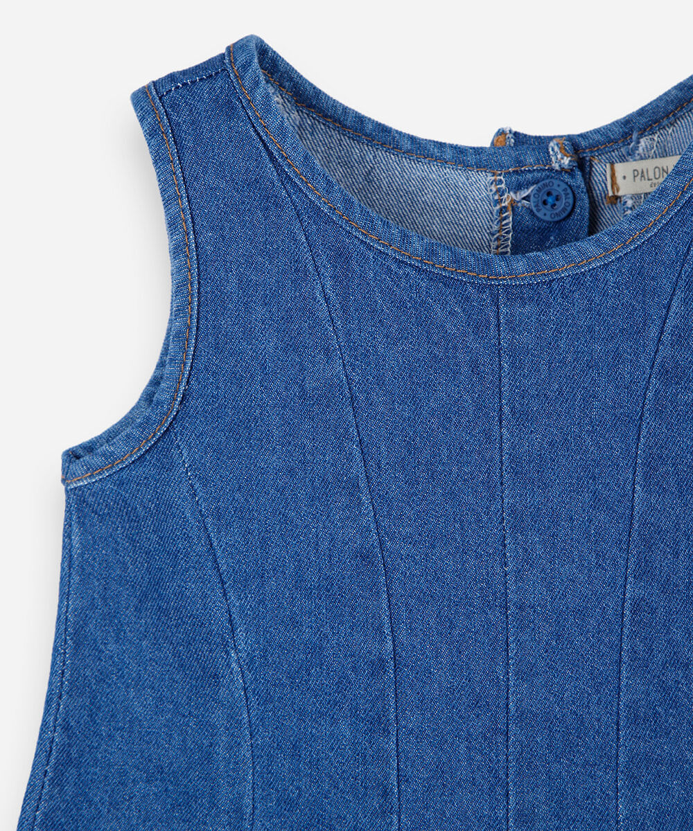 vestido infantil jeans azul
