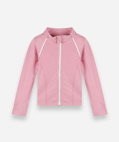 jaqueta infantil esportiva contrastante rosa