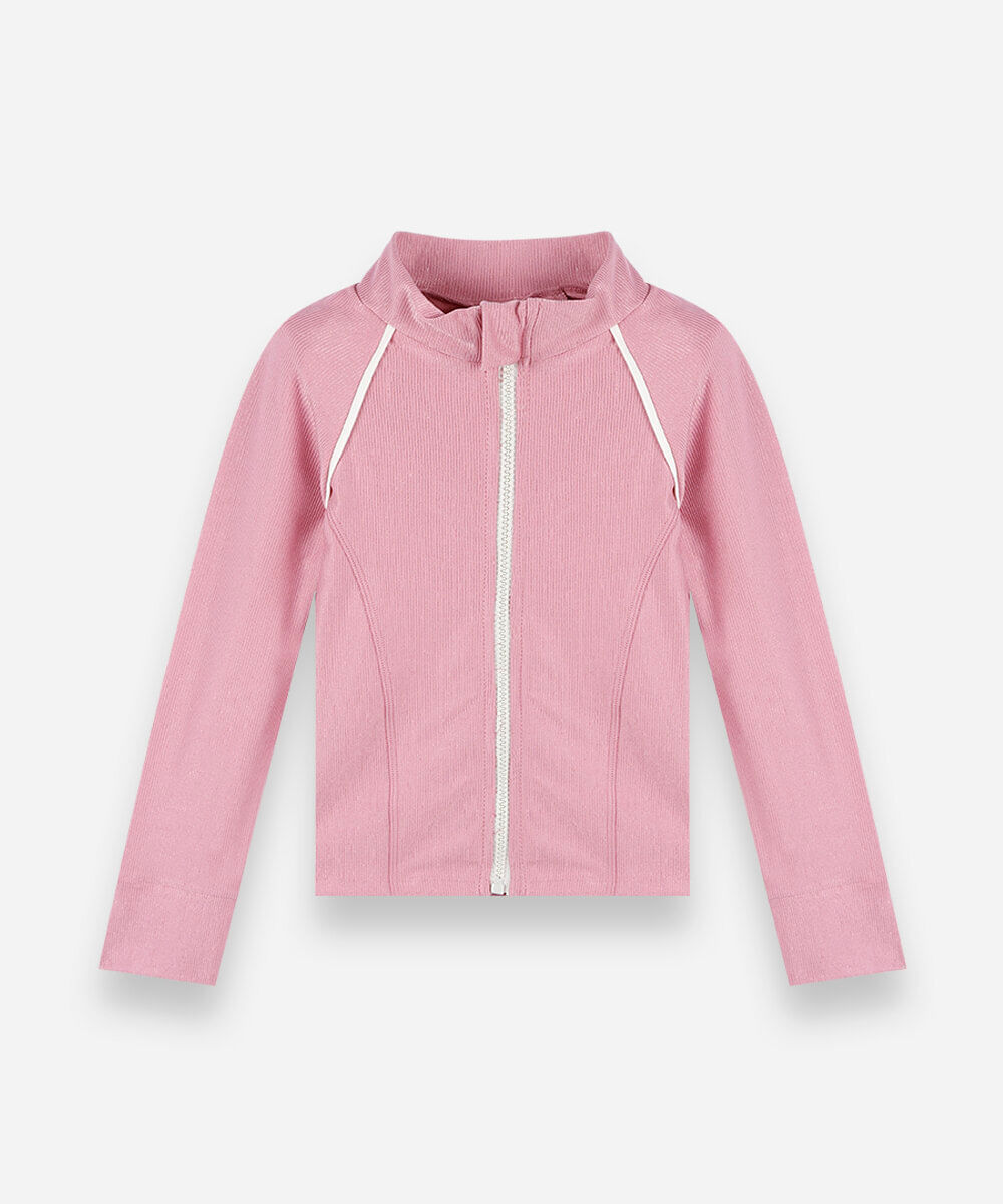 jaqueta infantil esportiva contrastante rosa
