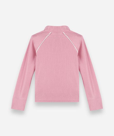 jaqueta infantil esportiva contrastante rosa