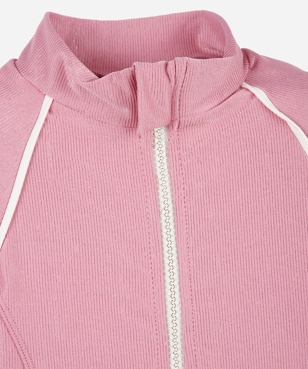 jaqueta infantil esportiva contrastante rosa