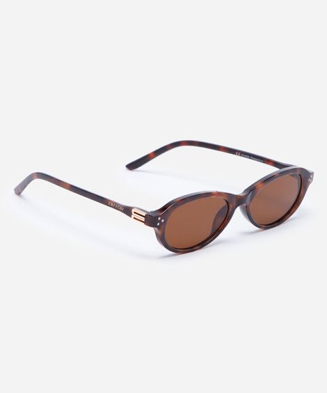 óculos de sol oval feminino de acetato tartaruga  triton marrom