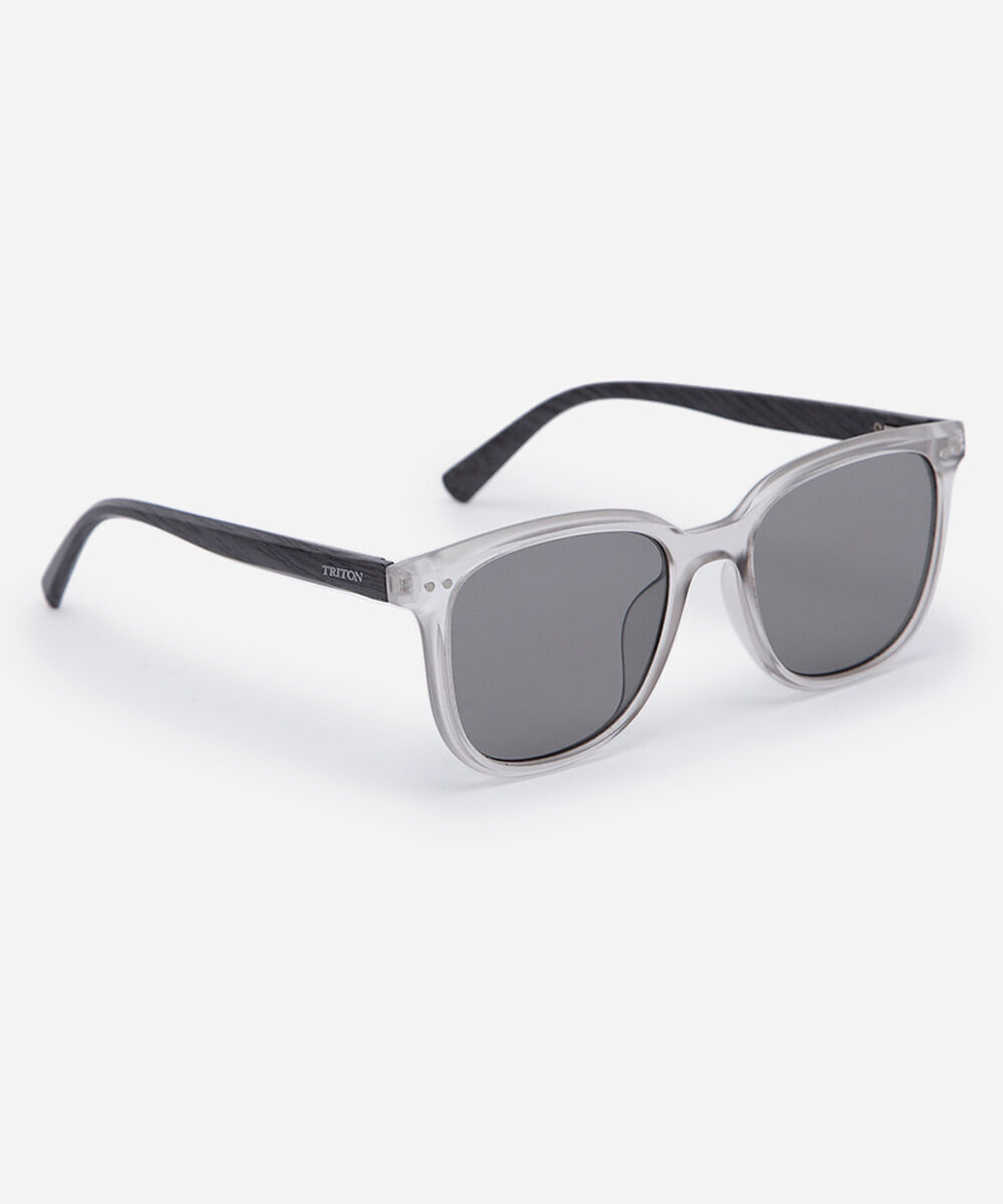 óculos de sol masculino quadrado de acetato triton transparente