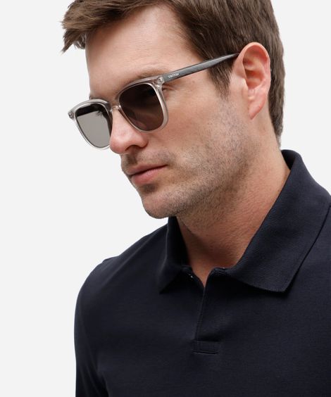 óculos de sol masculino quadrado de acetato triton transparente