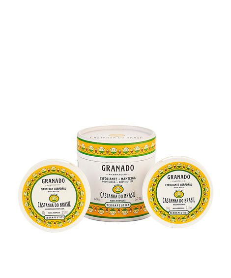 kit granado com manteiga e esfoliante corporal castanha do brasil 60g