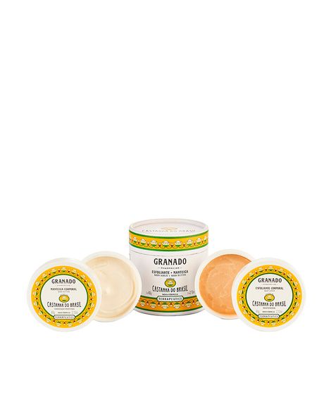 kit granado com manteiga e esfoliante corporal castanha do brasil 60g