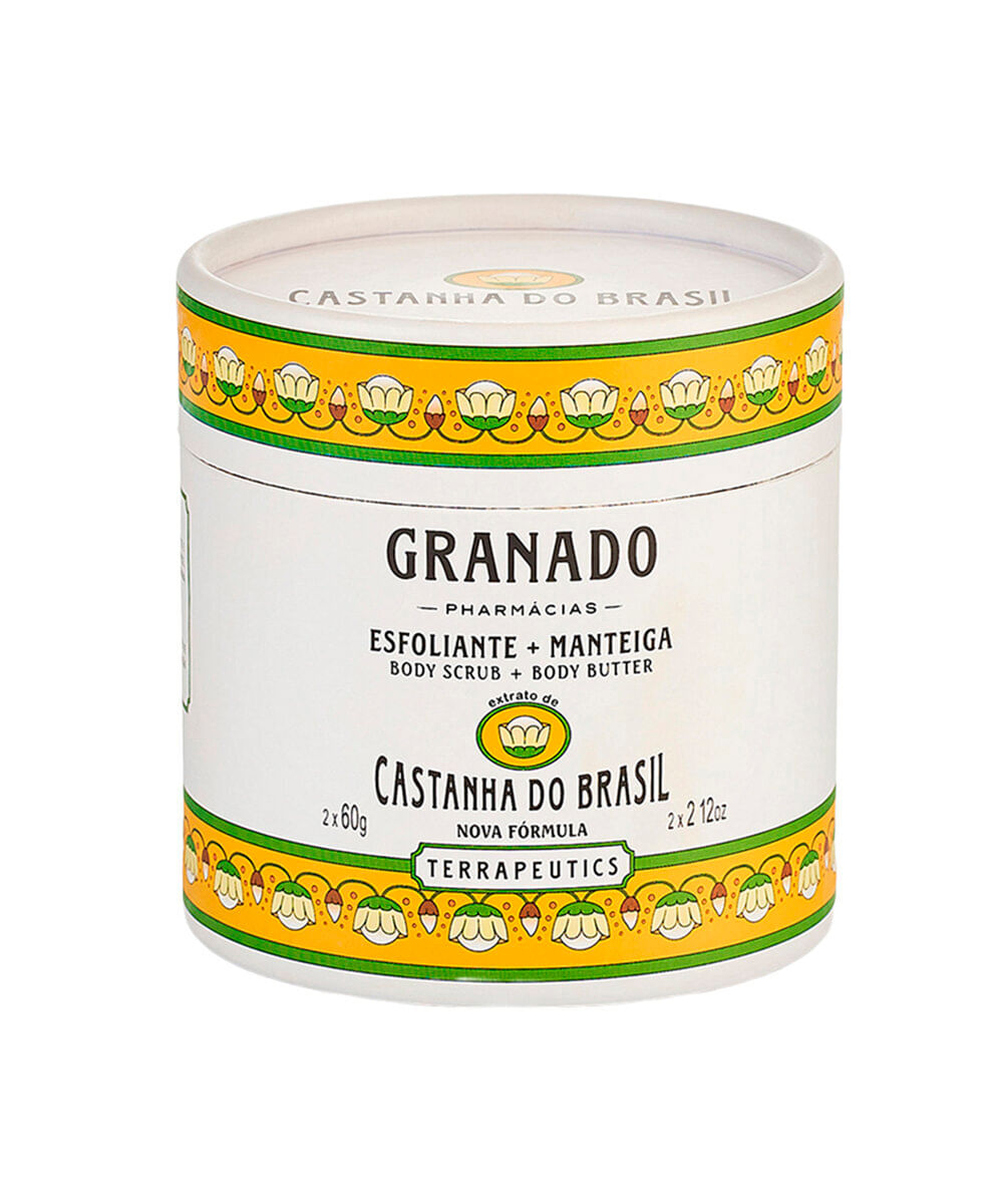 kit granado com manteiga e esfoliante corporal castanha do brasil 60g