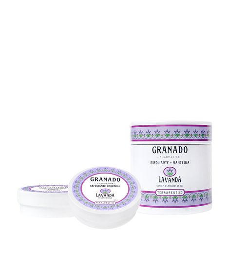 kit granado com manteiga e esfoliante corporal lavanda 60g