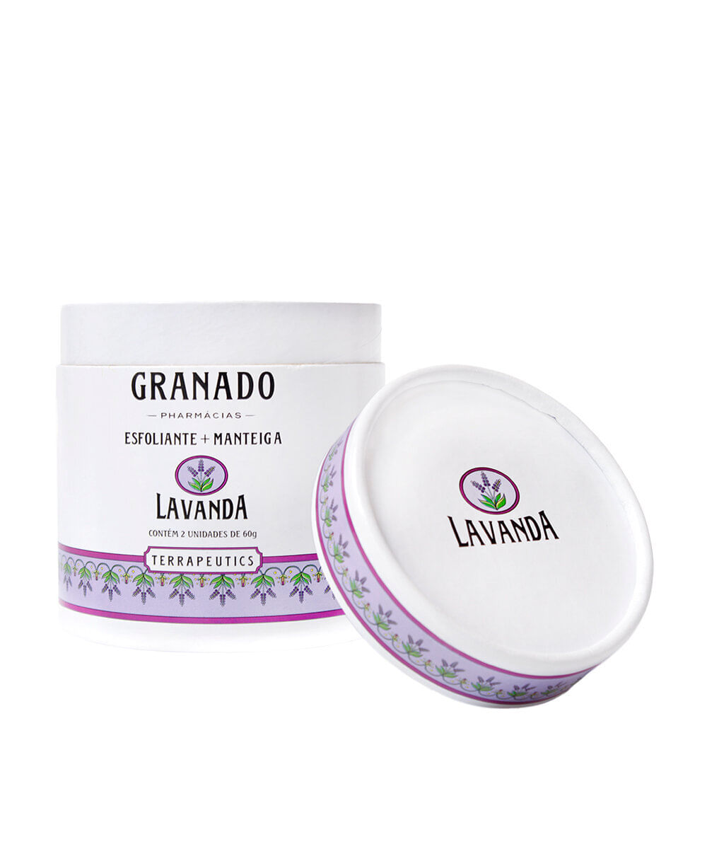 kit granado com manteiga e esfoliante corporal lavanda 60g