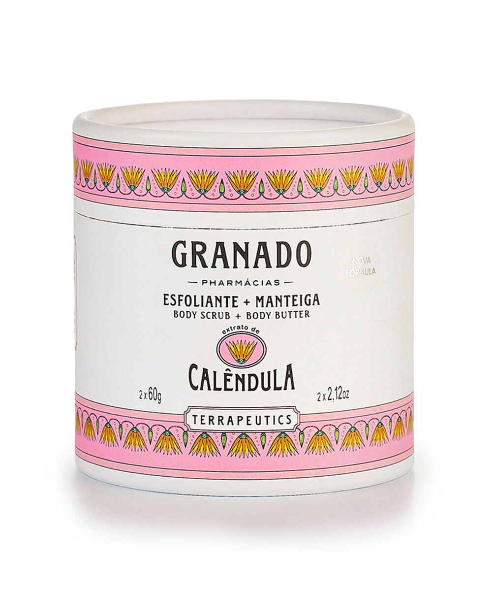 kit granado com manteiga e esfoliante corporal calêndula 60g