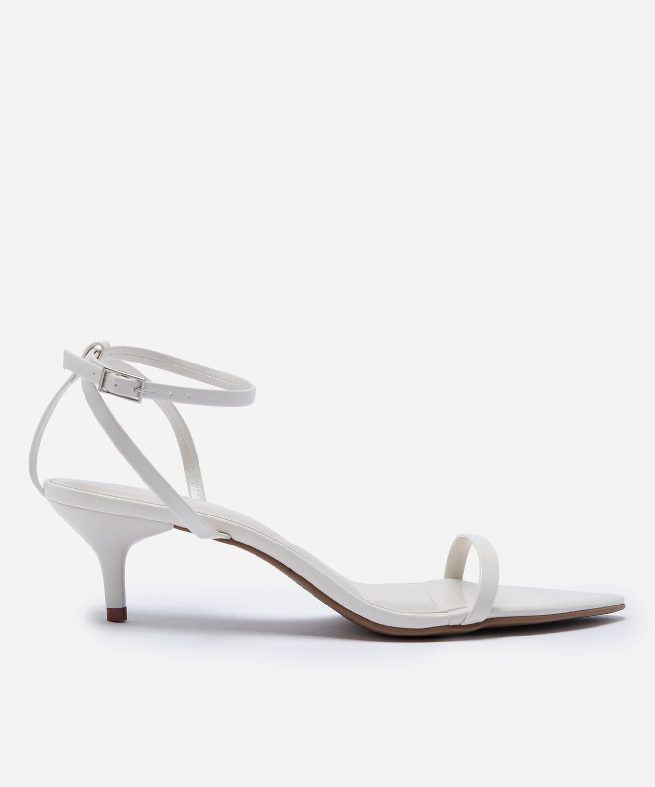 sandália feminina salto kitten heel off white