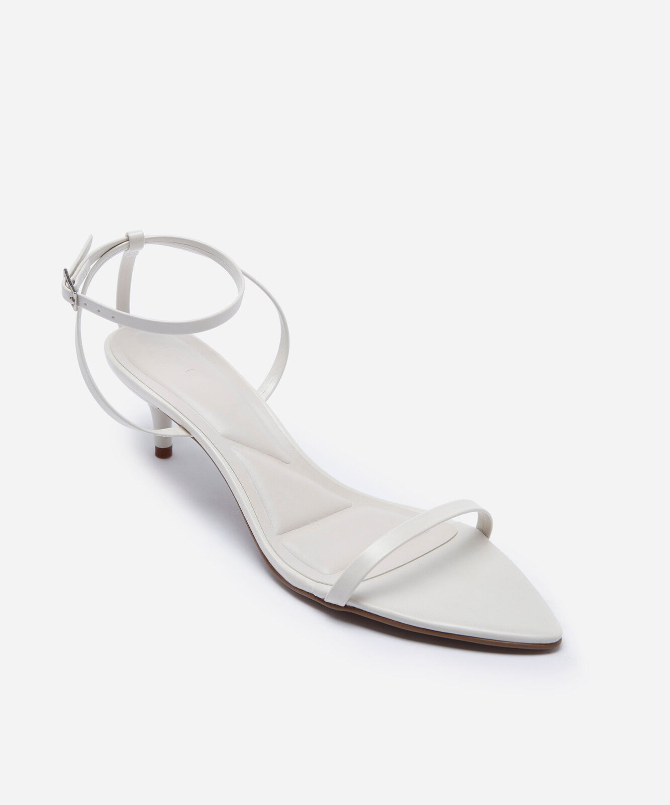 sandália feminina salto kitten heel off white