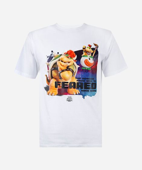 camiseta juvenil manga curta mario galaxy feared off white