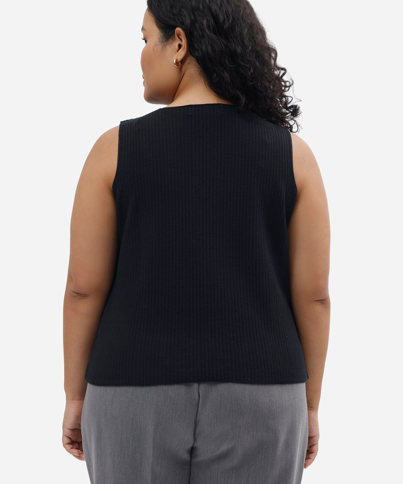 colete feminino de tricot plus size azul