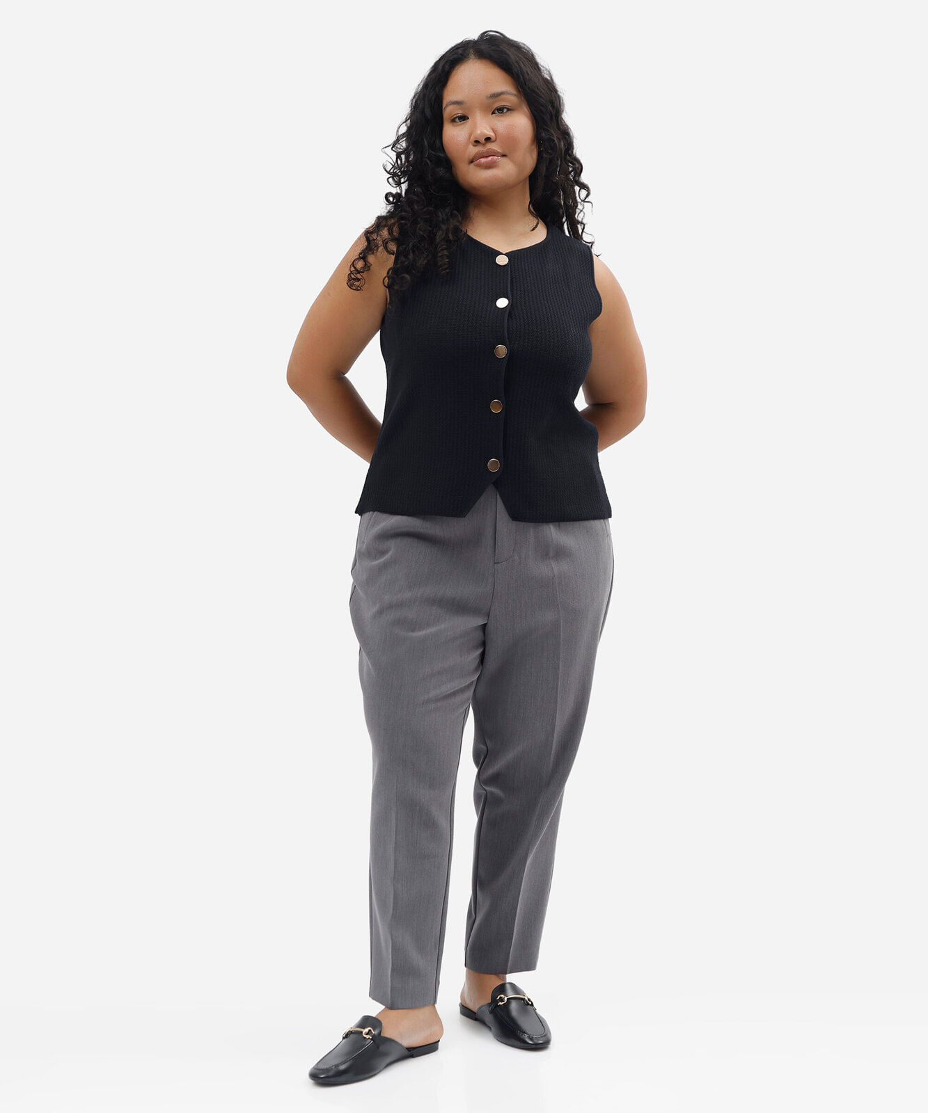 colete feminino de tricot plus size azul