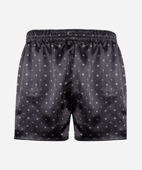cueca samba canção masculina estampada acetinada preta