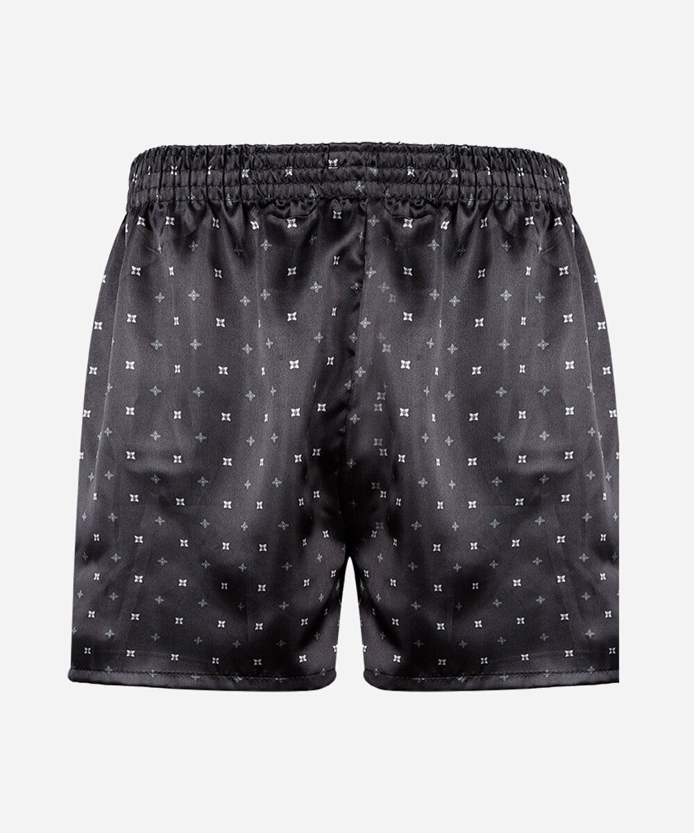 cueca samba canção masculina estampada acetinada preta