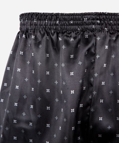cueca samba canção masculina estampada acetinada preta