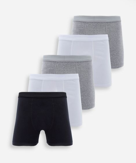 kit 5 cuecas boxer masculina em malha de algodão coloridas
