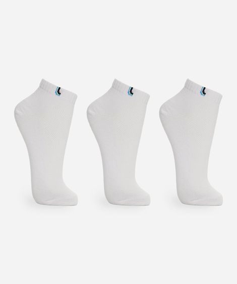 kit de 3 meias invisível lupo branco
