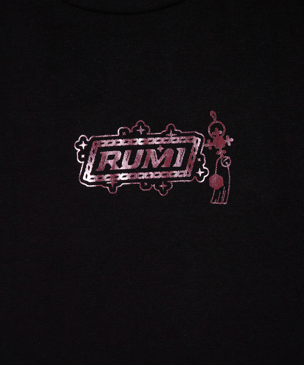 camiseta oversized juvenil de algodão manga curta guerreiras do kpop preta