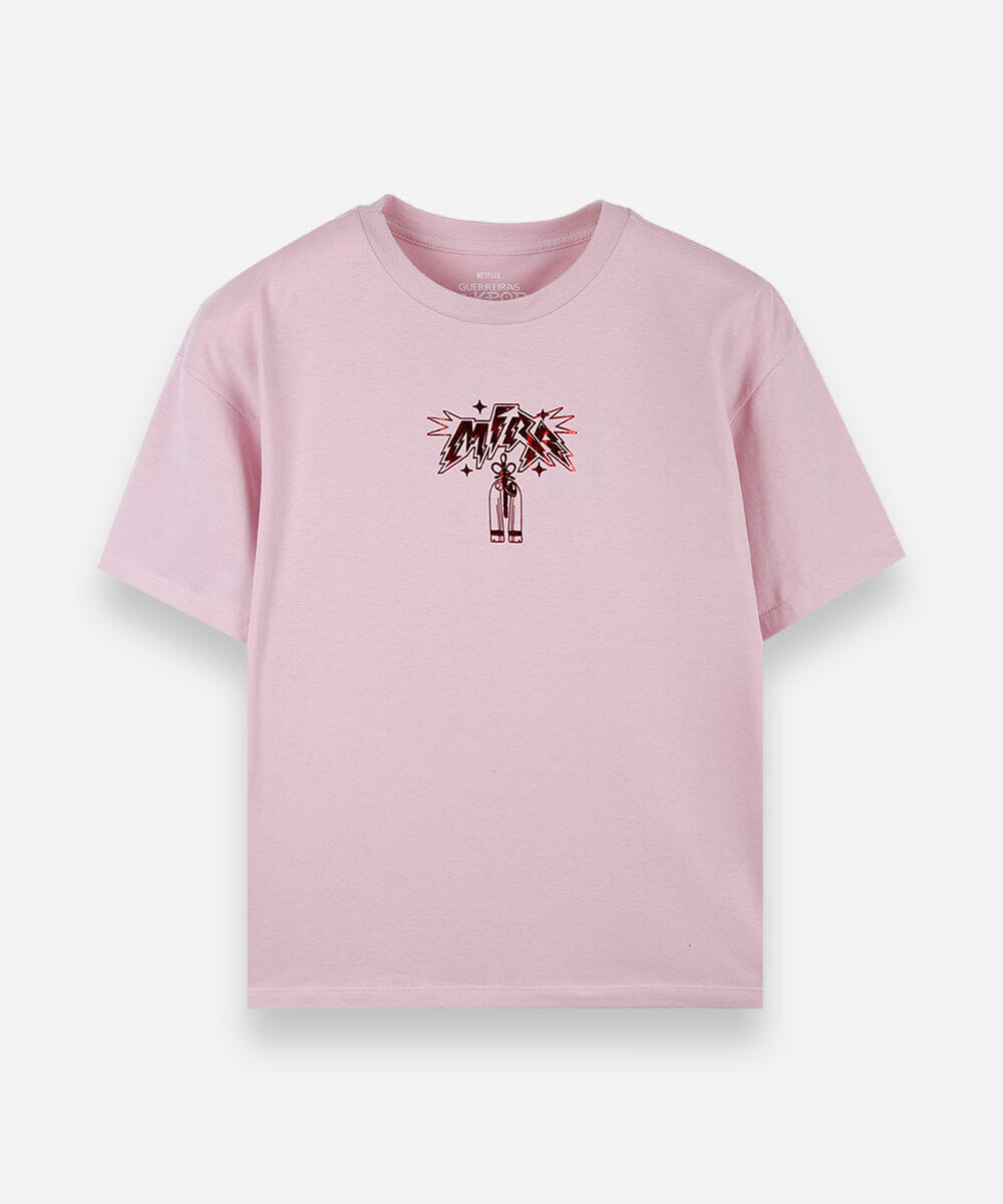 camiseta oversized juvenil de algodão manga curta guerreiras do kpop tosa