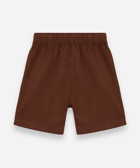 bermuda infantil de algodão com cós elástico marrom