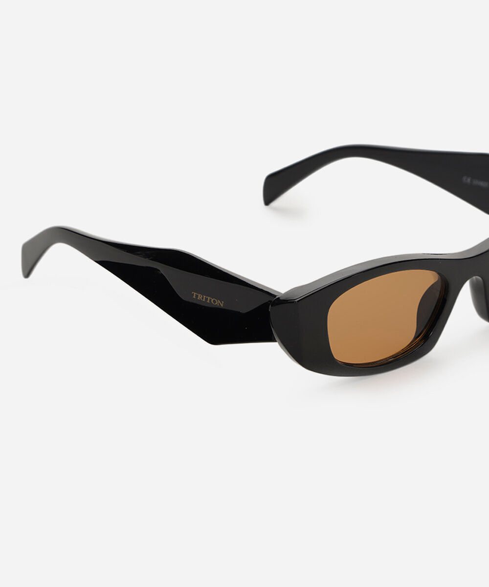 óculos de sol feminino gatinho de acetato triton preto