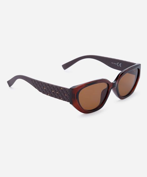 óculos de sol feminino gatinho de acetato marrom