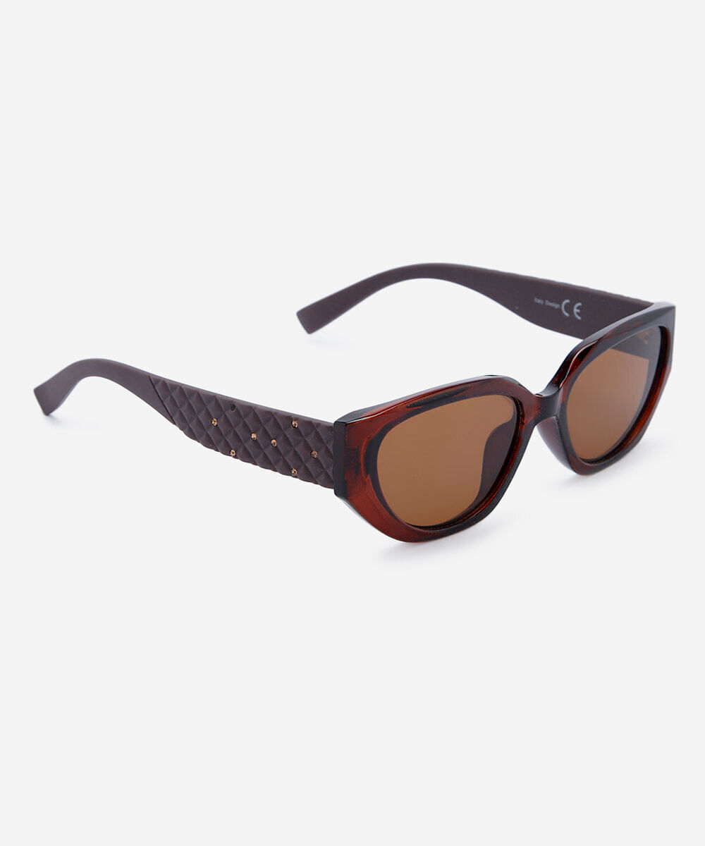 óculos de sol feminino gatinho de acetato marrom