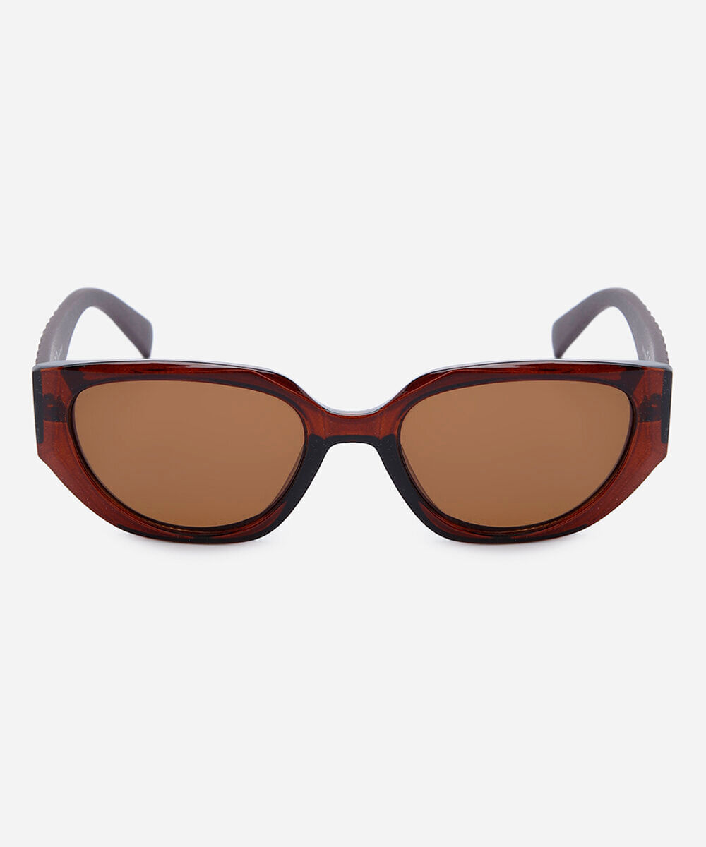 óculos de sol feminino gatinho de acetato marrom