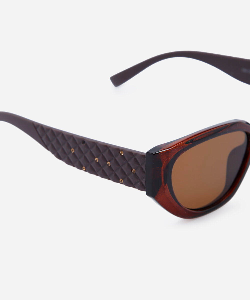 óculos de sol feminino gatinho de acetato marrom