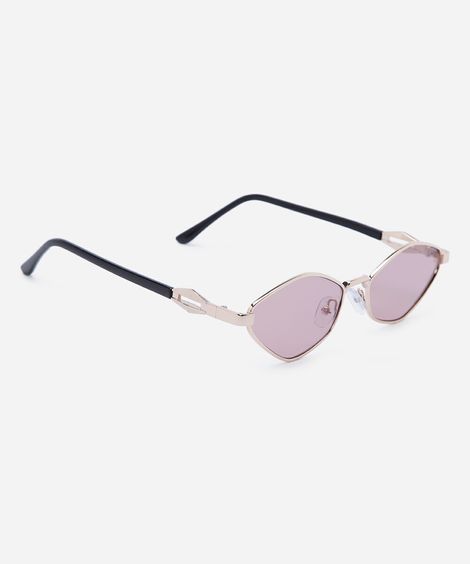 óculos de sol feminino gatinho de metal triton dourado