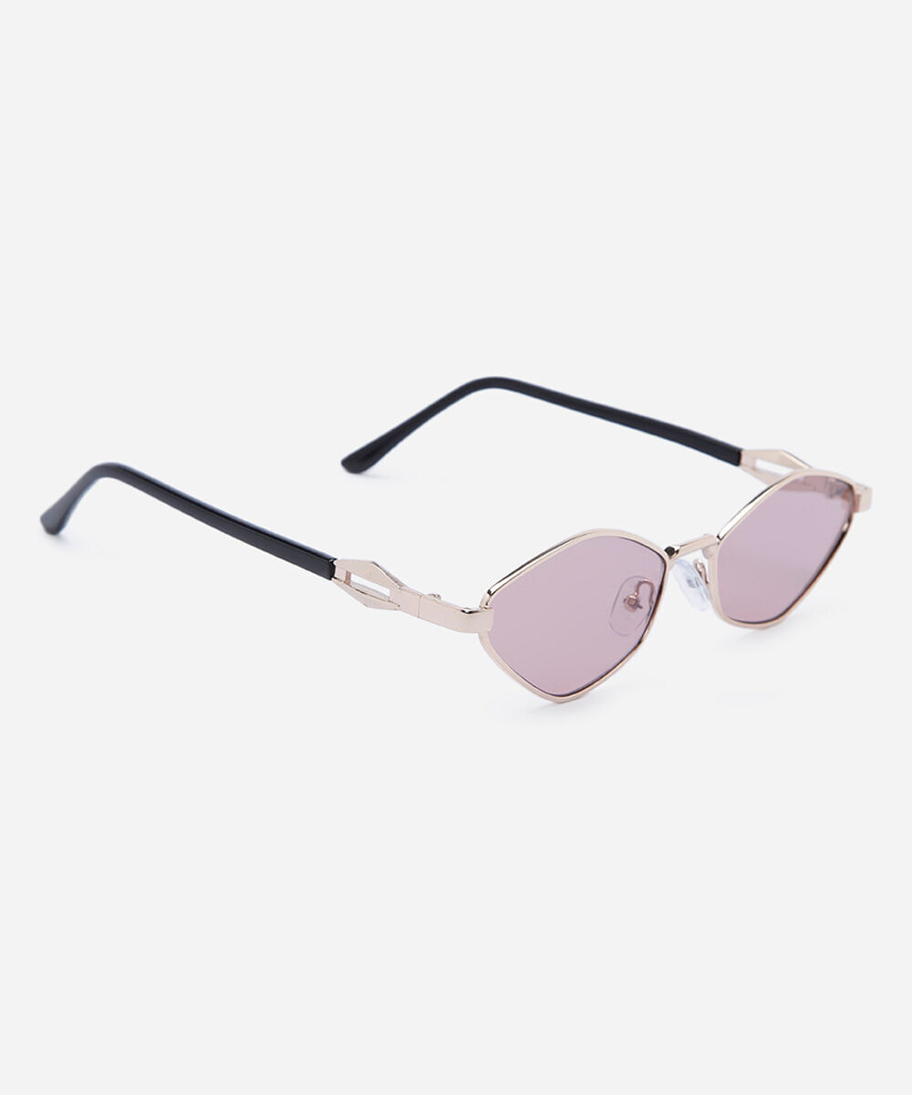 óculos de sol feminino gatinho de metal triton dourado