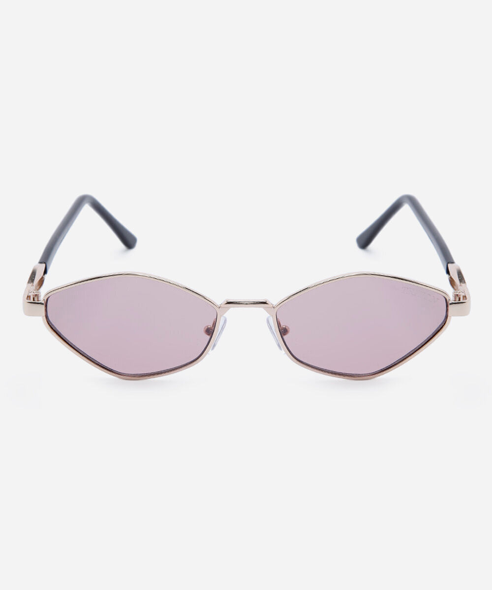 óculos de sol feminino gatinho de metal triton dourado