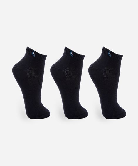 kit de 3 meias invisível lupo preto