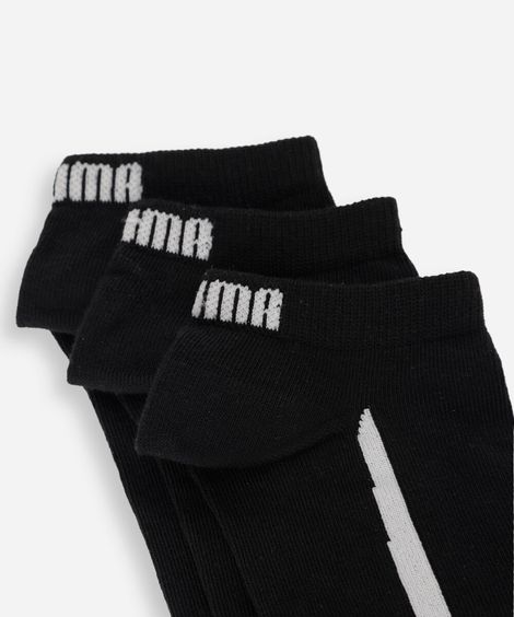 kit de 3 meias cano curto masculina puma preta