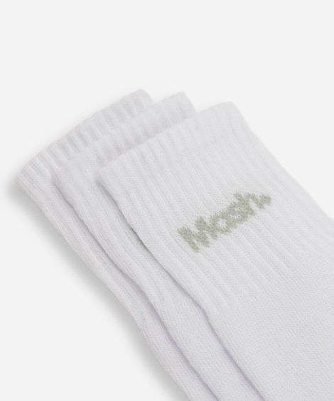 kit de 3 pares de meias masculinas cano médio mash de algodão branco