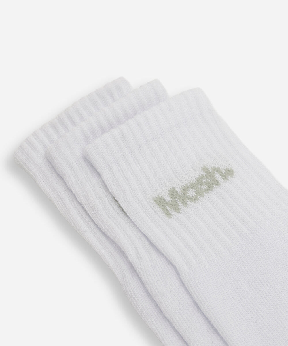 kit de 3 pares de meias masculinas cano médio mash de algodão branco
