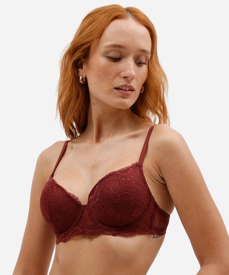 kit de 2 sutiãs base feminino de renda floral colorido