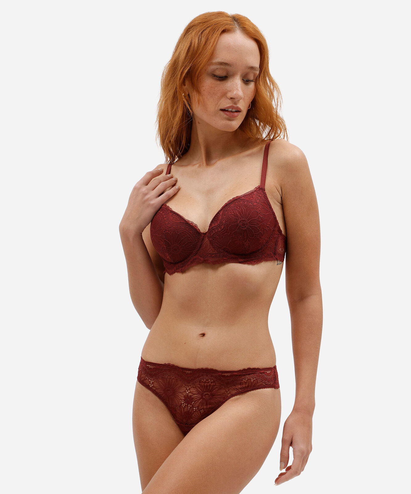 kit de 2 sutiãs base feminino de renda floral colorido