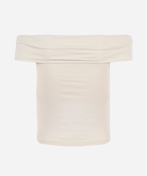 blusa juvenil ombro a ombro de poliamida bege