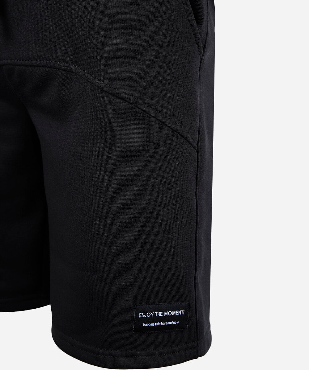 short juvenil moletom preto
