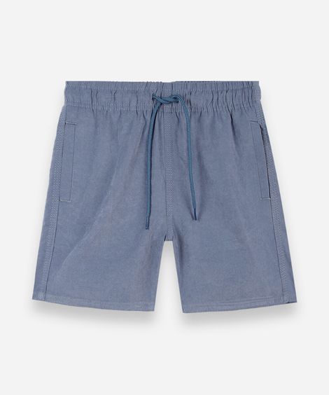 bermuda infantil com elástico e cordão azul