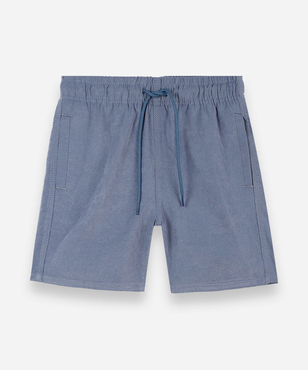 bermuda infantil com elástico e cordão azul