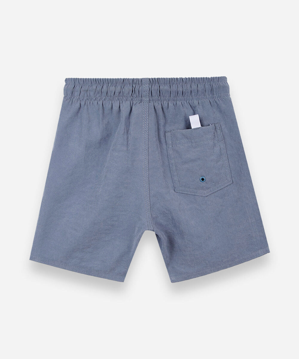 bermuda infantil com elástico e cordão azul