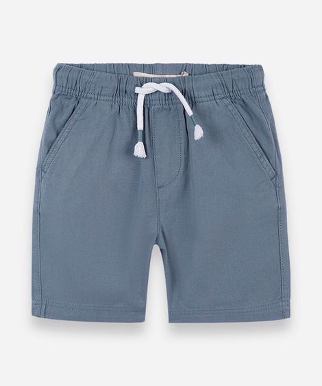 bermuda infantil de algodão com cós elástico azul