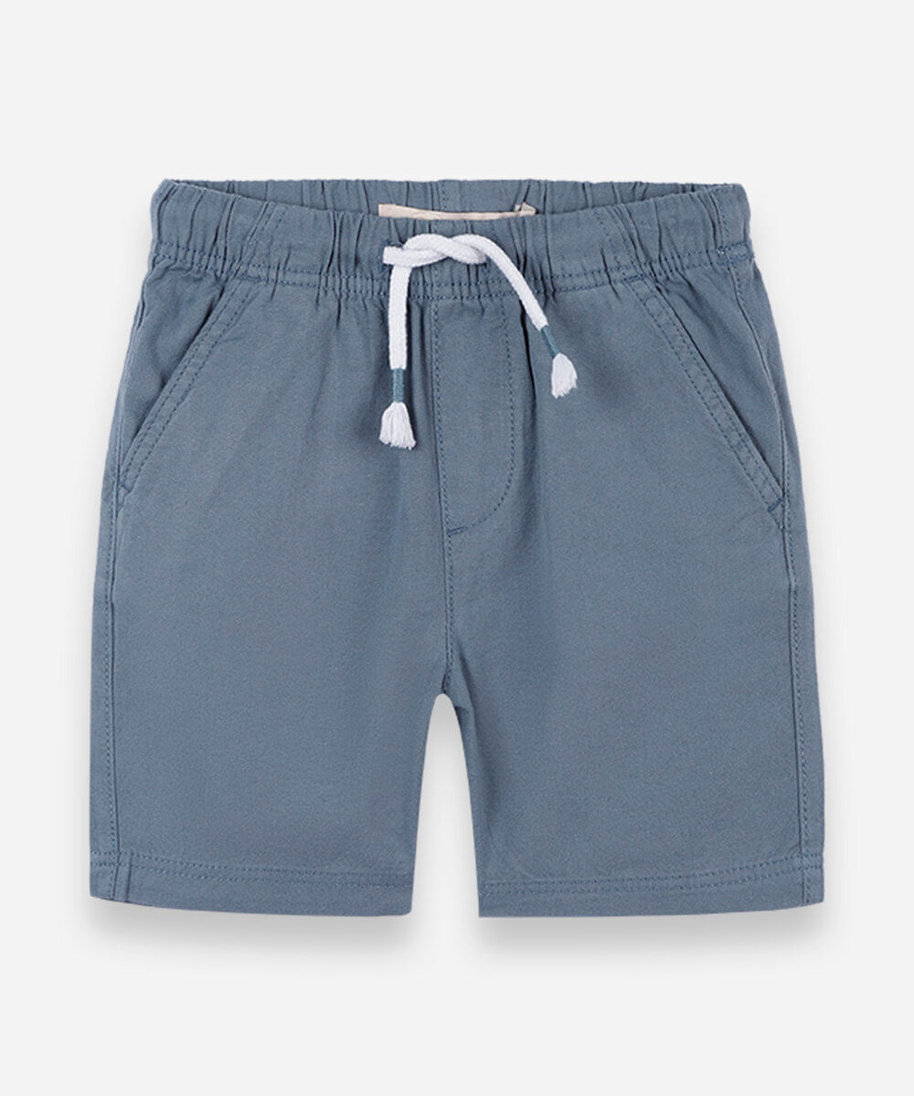 bermuda infantil de algodão com cós elástico azul