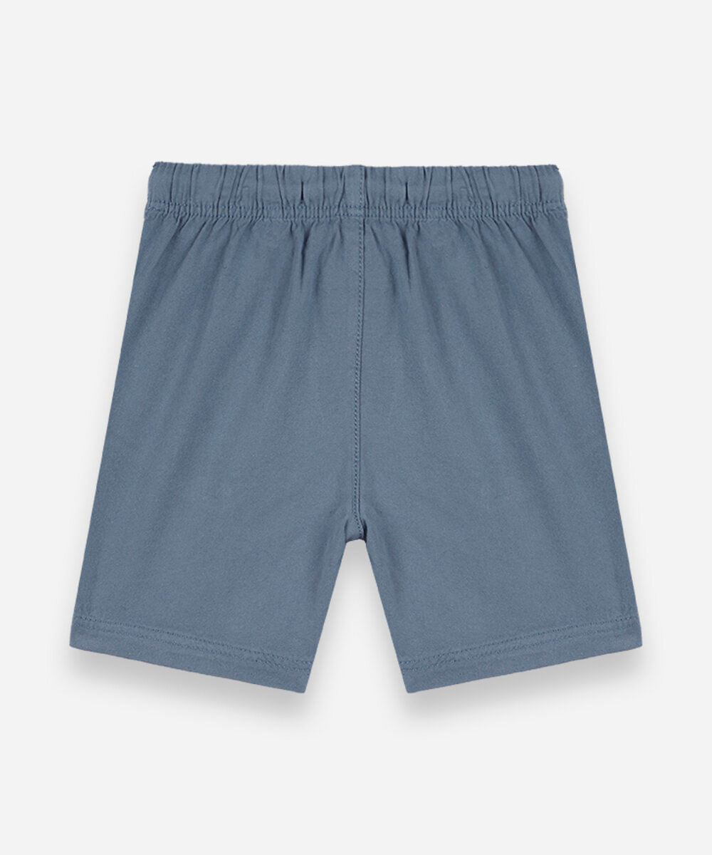 bermuda infantil de algodão com cós elástico azul